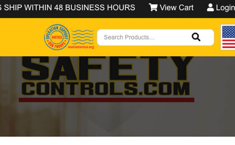 Search Products bar featured on Safety Controls Website